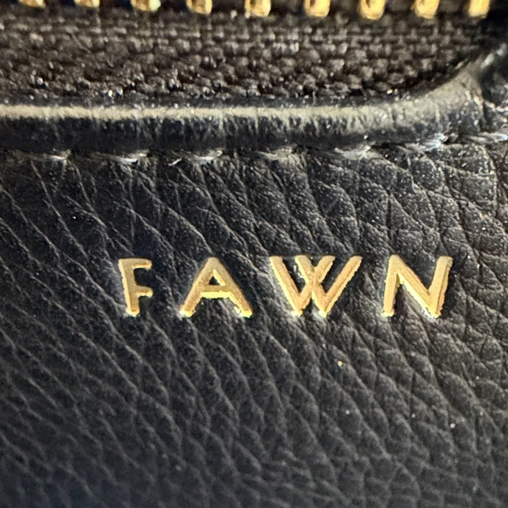 Fawn Design The Original Black Faux Leather Diaper Bag Backpack